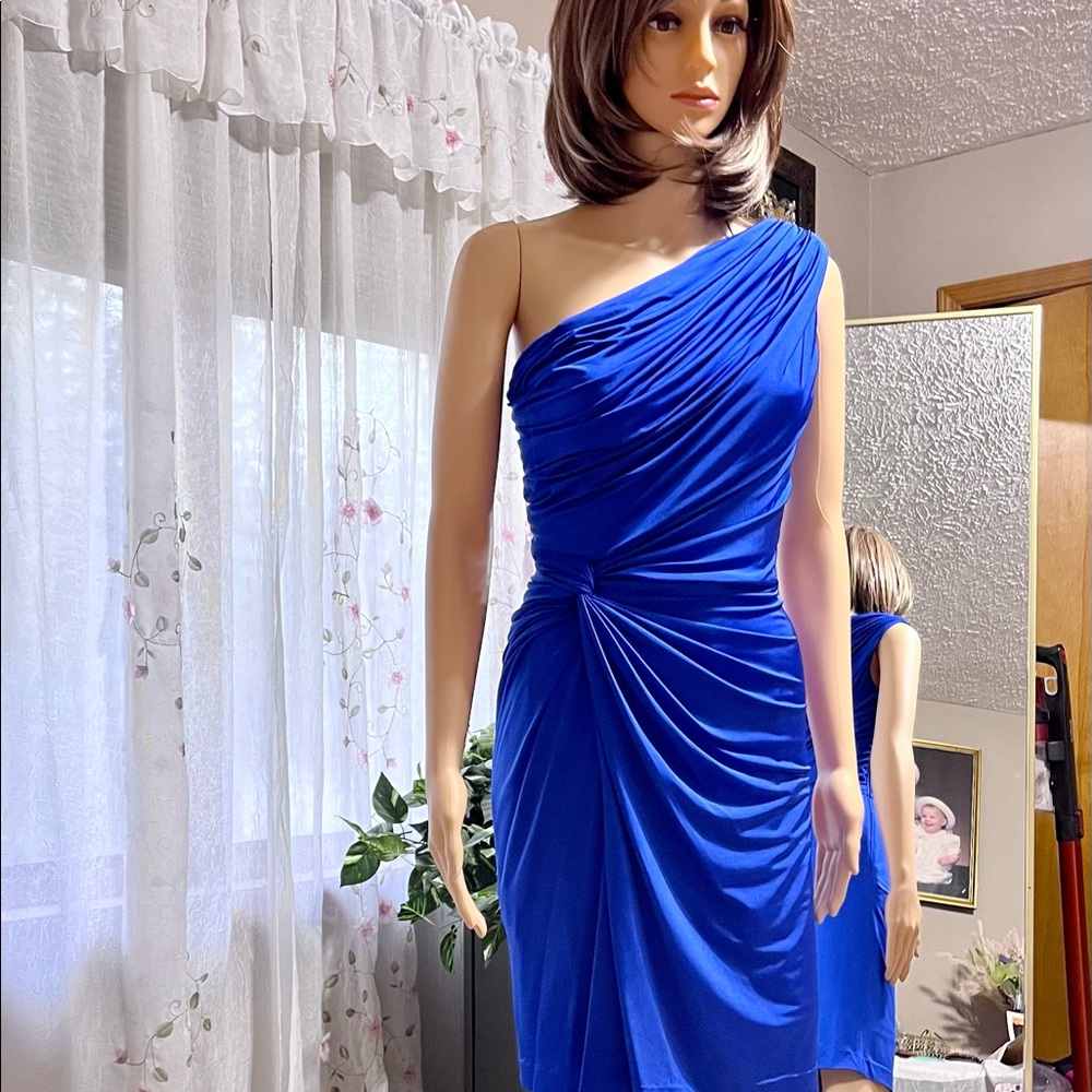 Tadashi Shoji Electric Blue Cocktail Dress (Small)